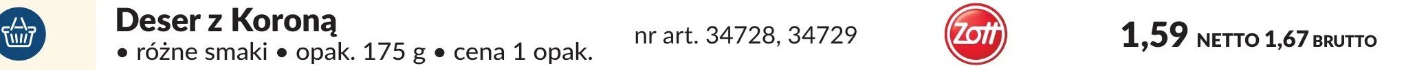 Deser z Koroną różne smaki promocja w Makro