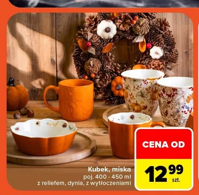 Kubek 400-450 ml z reliefem dynia z wytłoczeniami promocja w Carrefour
