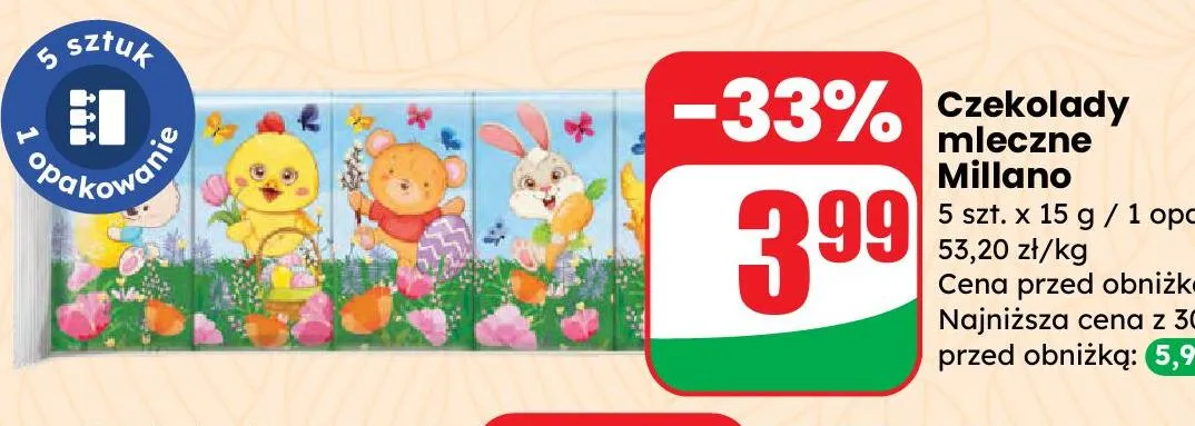 Czekolady mleczne promocja w Dino