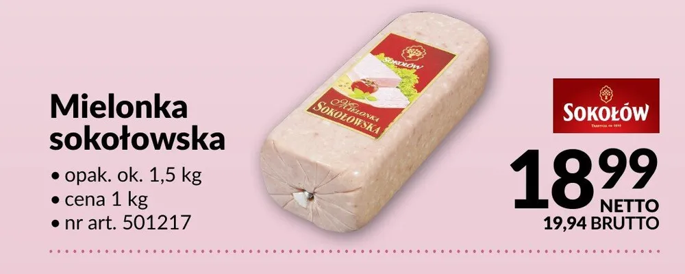 Mielonka sokołowska Sokołów promocja w Makro