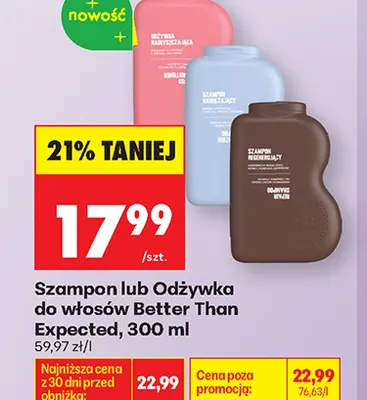 Szampon do włosów Better Than Expected promocja w Biedronka