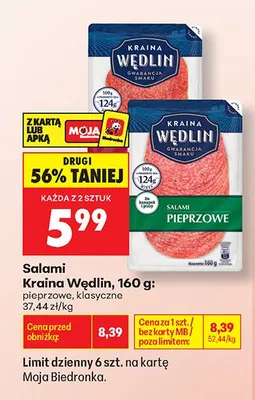 Salami klasyczne Kraina Wędlin promocja w Biedronka