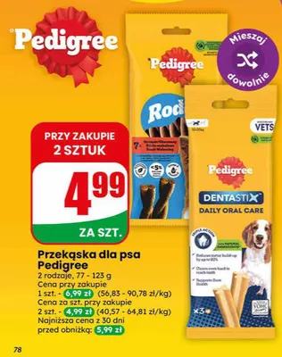 Przekąska dla psa Pedigree Dentastix 77-123g promocja w Dino