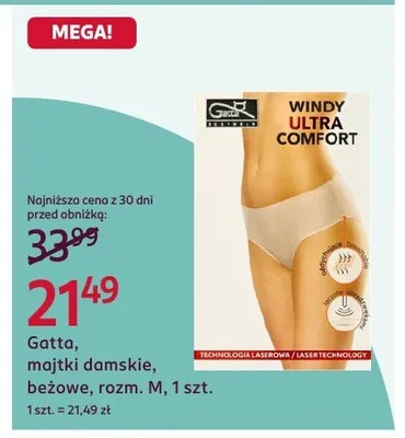Majtki damskie beżowe promocja w Rossmann