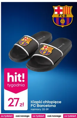 Klapki chłopięce FC Barcelona promocja w Pepco