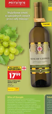 Wino białe półsłodkie Wine of Georgia Alazani Valley promocja w Biedronka