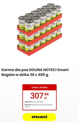 Karma dla psa Dolina Noteci Smart Bogata w dzika 36-pak 400 g promocja w Media Expert