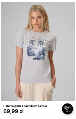 T-shirt regular z nadrukiem damski 4F promocja w 4F