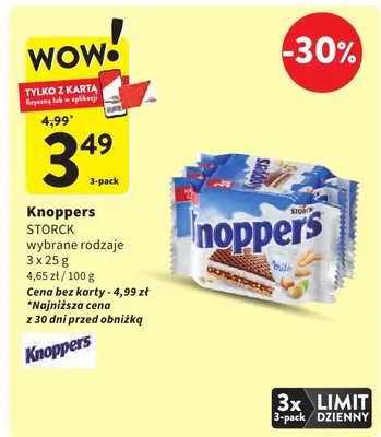 Wafel Knoppers wybrane rodzaje promocja w Intermarche