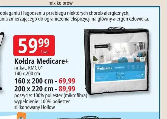 Kołdra Medicare+ AMW 160x200 cm promocja w Leclerc