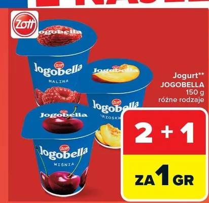 Jogurt jogobella malina promocja w Carrefour