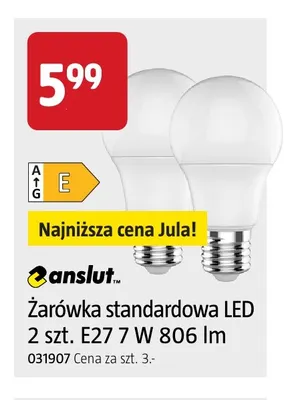 Żarówka standardowa LED E27 2-pak Anslut promocja w Jula