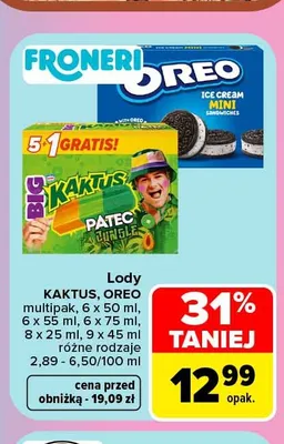 Lody Oreo Ice Cream Mini Sandwiches multipak promocja w Carrefour