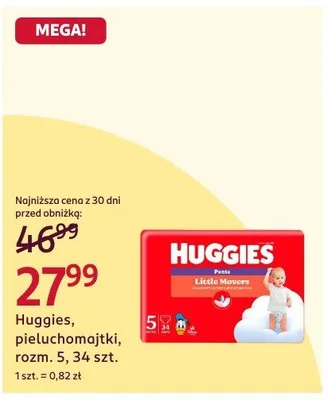Pieluchomajtki Huggies rozm. 5 promocja w Rossmann