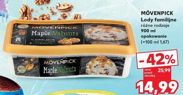 Lody familijne różne rodzaje opakowanie promocja w Kaufland