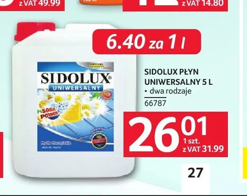 Płyn uniwersalny Sidolux Soda Power promocja w Selgros