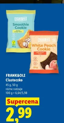 Ciasteczko White Peach Cookie Frank&Oli promocja w Lidl