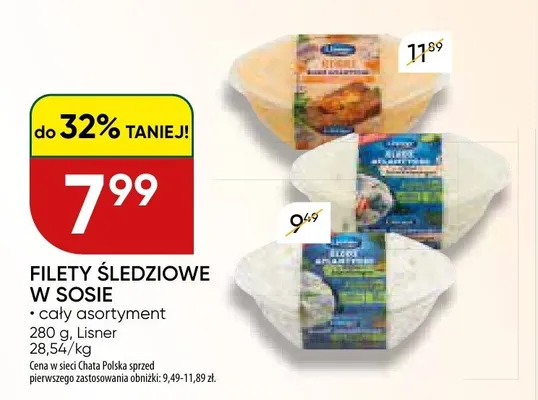Filety śledziowe w sosie Lisner promocja w Chata Polska