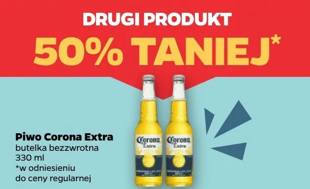 Piwo Corona Extra - drugi produkt -50%  promocja w Netto