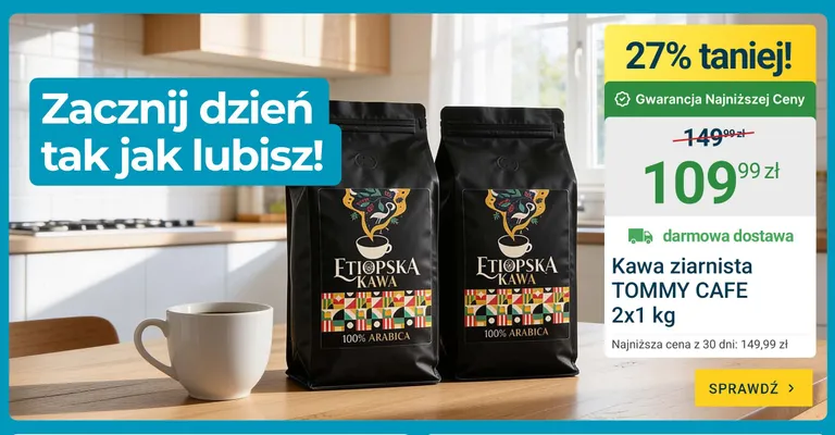 Kawa ziarnista TOMMY CAFE Etiopska 2-pak 1 kg promocja w ERLI