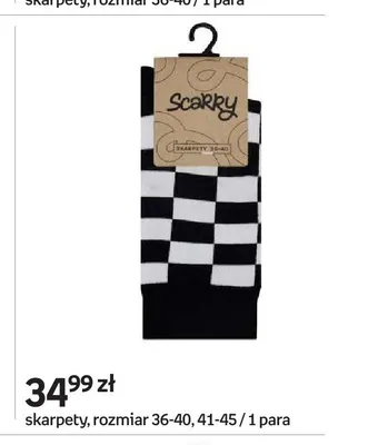 Skarpety Scarry czarno-biała szachownica promocja w Empik