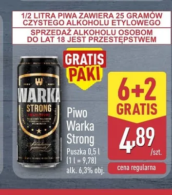 Piwo Warka Strong promocja w Aldi