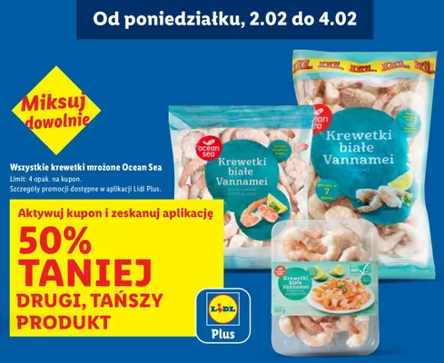 Krewetki mrożone wszystkie rodzaje promocja w Lidl