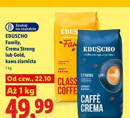 Kawa ziarnista Eduscho Crema Strong promocja w Lidl