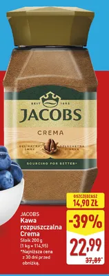 Kawa rozpuszczalna Jacobs Crema promocja w Aldi