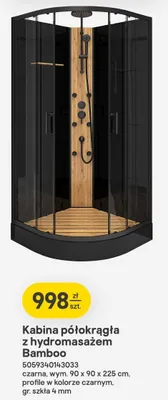 Kabina półokrągła z hydromasażem Bamboo promocja w Castorama
