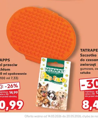 Szczotka do czesania zwierząt gumowa owalna TATRAPET promocja w Kaufland