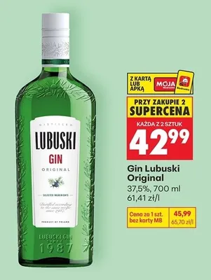 Gin Lubuski Original 37,5% promocja w Biedronka