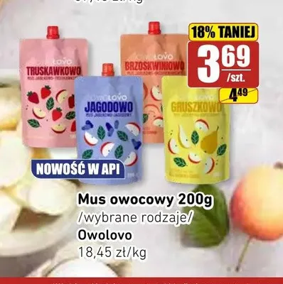 Mus owocowy jagodowy Owolovo 200 g promocja w API Market