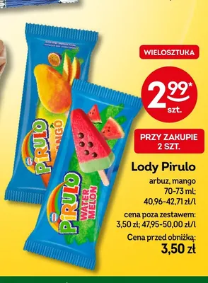 Lody Pirulo mango promocja w Żabka