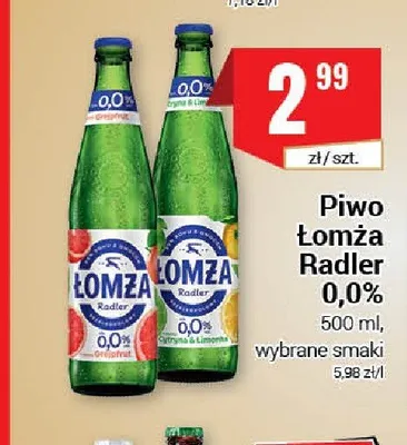 Piwo bezalkoholowe Łomża Radler 0,0% Cytryna & Limonka promocja w Premium Nasz Sklep