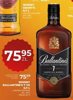 Whisky Ballantine's 7 YO American Barrel promocja w Duży Ben