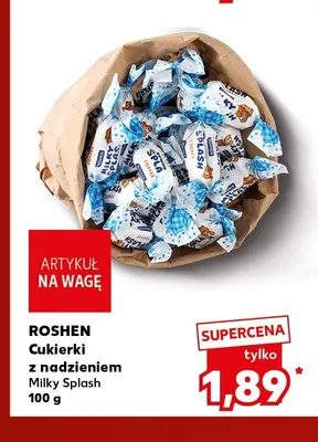 Cukierki z nadzieniem Milky Splash Roshen promocja w Kaufland
