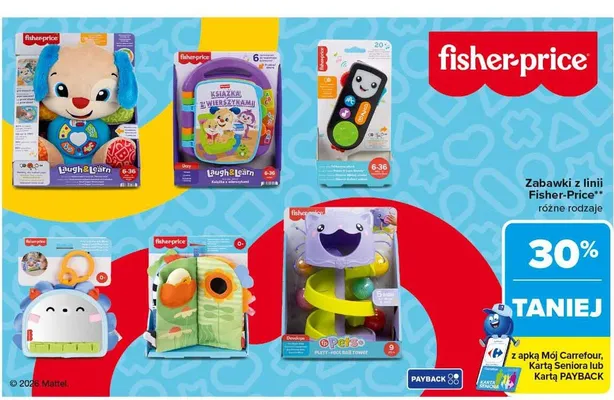 Zabawki z linii Fisher-Price różne rodzaje promocja w Carrefour