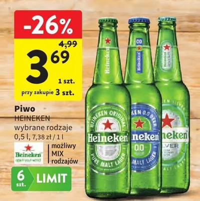 Piwo Heineken promocja w Intermarche