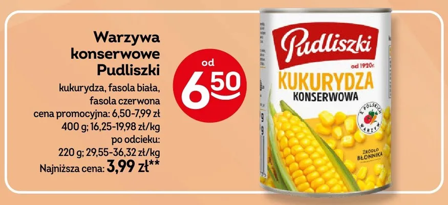 Fasola czerwona konserwowa Pudliszki promocja w Żabka