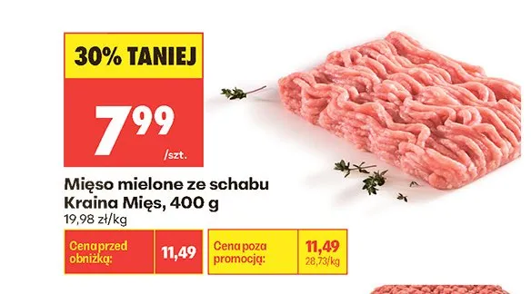 Mięso mielone ze schabu Kraina Mięs promocja w Biedronka