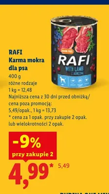 Karma mokra dla psa Rafi promocja w Lidl