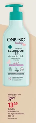 Szampon i żel do mycia ciała dla dzieci OnlyBio Baby delikatny promocja w Rossmann