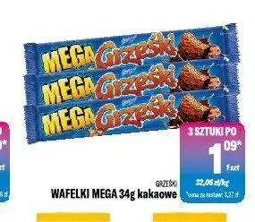 Wafelki Mega Grześki kakaowe promocja w Tomi Markt