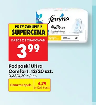 Podpaski Femina Ultra Comfort promocja w Biedronka