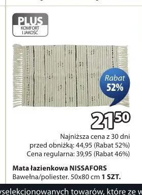 Mata łazienkowa NISSAFORS 50x80cm promocja w Jysk