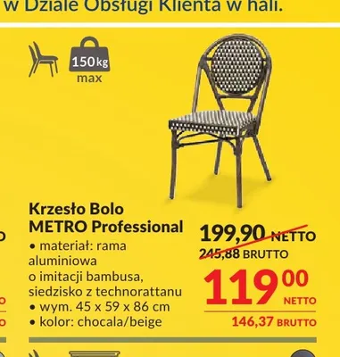 Krzesło Bolo Metro Professional promocja w Makro