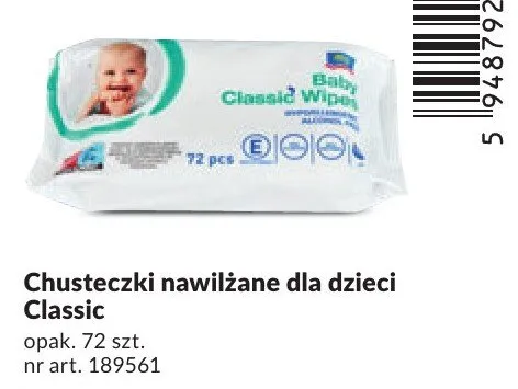 Chusteczki nawilżane dla dzieci Classic promocja w Makro