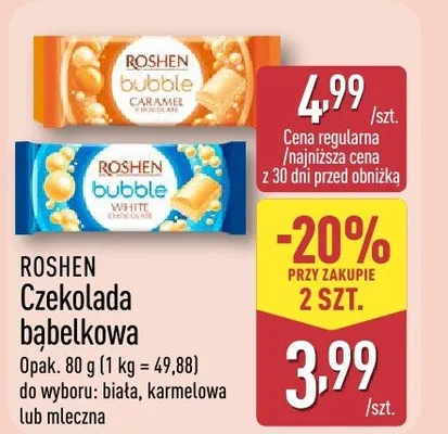 Czekolada bąbelkowa biała promocja w Aldi