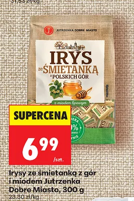 Irysy ze śmietanką z gór i miodem Jutrzenka Dobre Miasto promocja w Biedronka